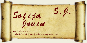 Sofija Jovin vizit kartica